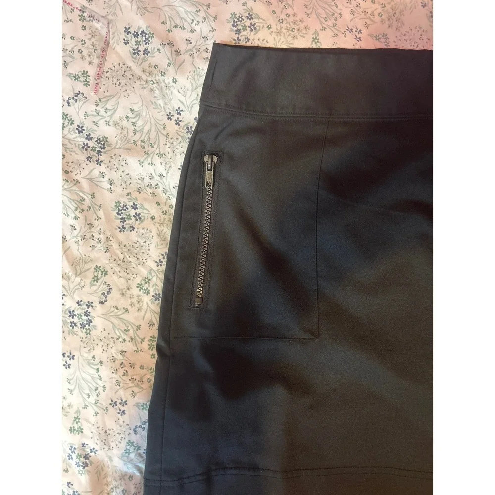 Fila Sport Golf Skort Womens 10 Black Athletic Tennis Skirt Side‎ Zip Pocket